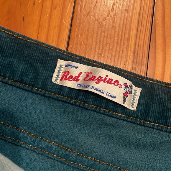Red Engine green corduroys size 30 cropped bootcut - Picture 3 of 10
